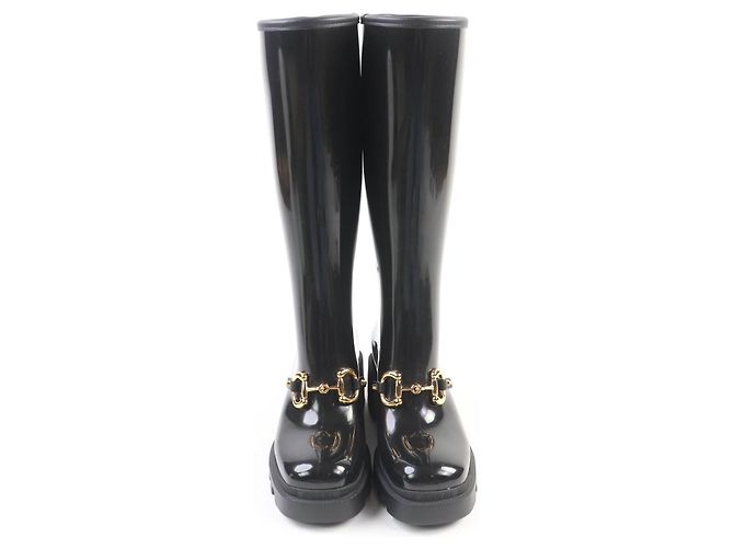 Botas largas de goma Horsebit Gucci Negro - vista 4