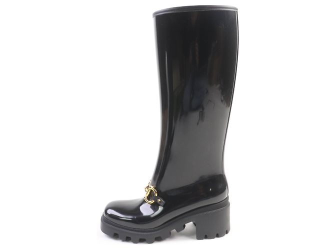 Botas largas de goma Horsebit Gucci Negro - vista 5