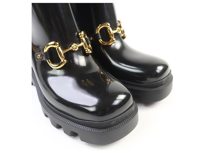 Botas largas de goma Horsebit Gucci Negro - vista 8