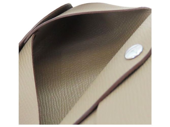 Tarjetero Calvi Duo en Epsom de Hermès Beige - vista 8