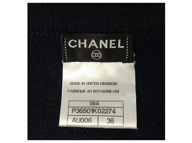 Vestido 100% Cashmere Chanel P36501K02274 Azul Azul marinho - vista 4