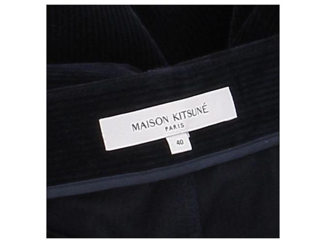 Autre Marque Calças de veludo azul marinho MAISON KITSUNE Preto - vista 6