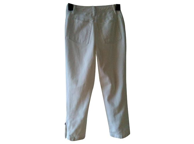 JEANS CAPRI EM ALGODÃO CHANEL. Branco - vista 3