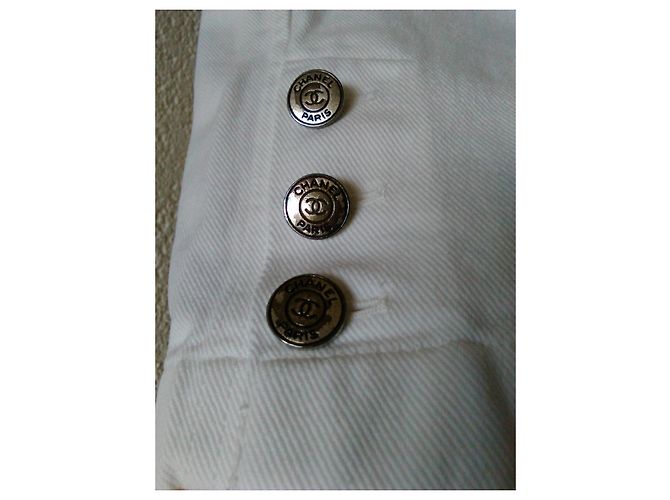JEANS CAPRI EM ALGODÃO CHANEL. Branco - vista 8