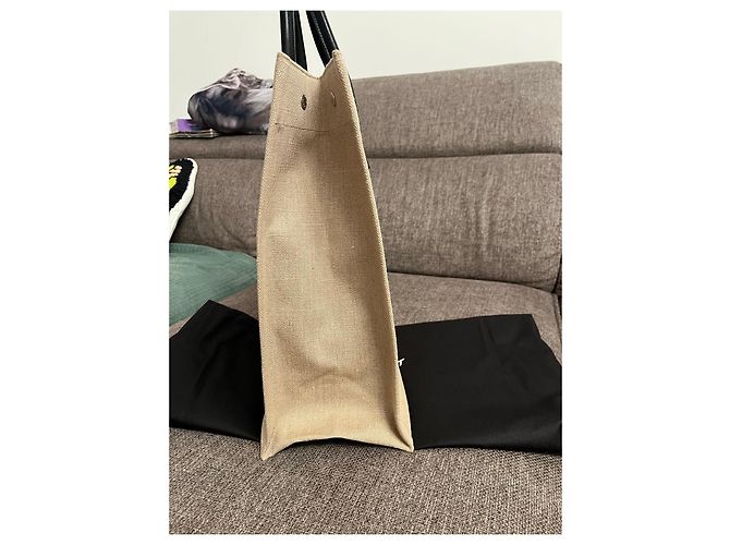Borsa Saint Laurent Rive Gauche in tela e pelle Nero Beige - vista 4