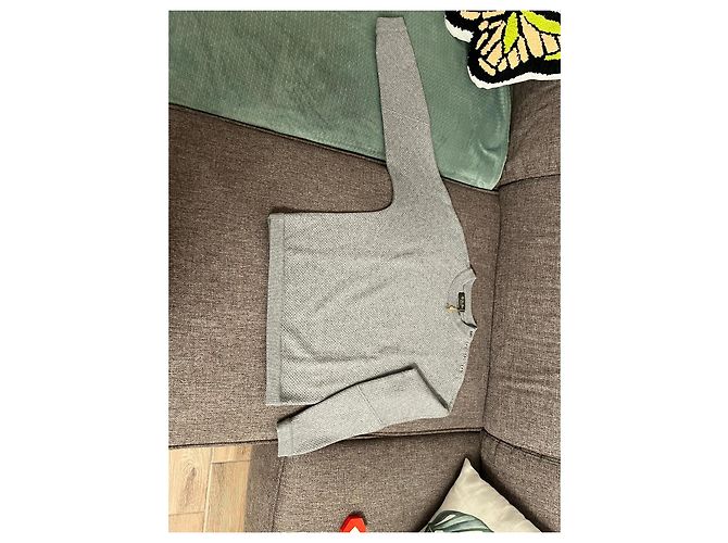 Grau Loro Piana Pullover aus Wolle und Kaschmir mit Knöpfen - Ansicht 2