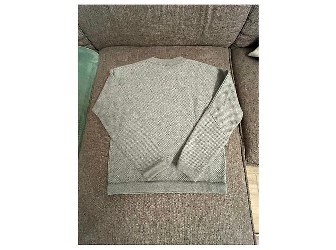 Grau Loro Piana Pullover aus Wolle und Kaschmir mit Knöpfen - Ansicht 4