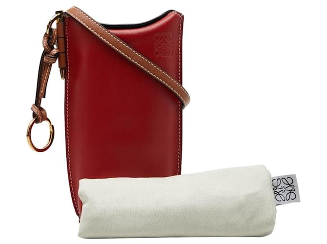 Borsa a tracolla Loewe Anagram Gate Pocket Marrone Rosso - vista 11