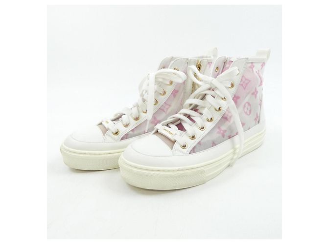 Sneakers Stellar Line Louis Vuitton Rosa Bianco - vista 3