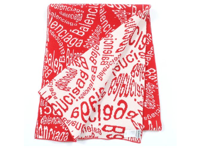 Sciarpa Balenciaga in lana vergine Rosso Crudo - vista 2