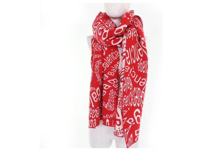 Sciarpa Balenciaga in lana vergine Rosso Crudo - vista 3