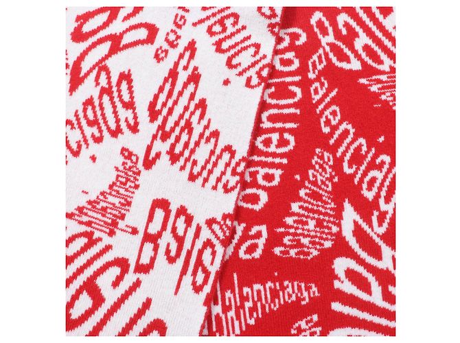 Sciarpa Balenciaga in lana vergine Rosso Crudo - vista 4