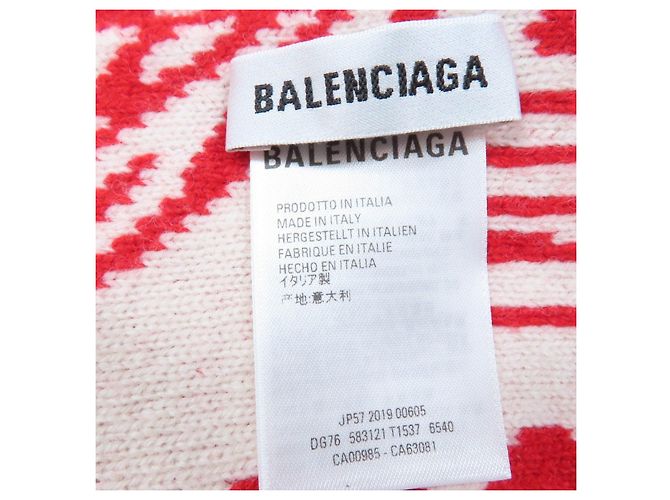 Sciarpa Balenciaga in lana vergine Rosso Crudo - vista 5