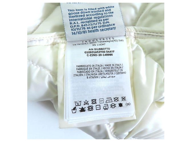 Moncler AIN Polyester Down Jacket White Cream - view 10