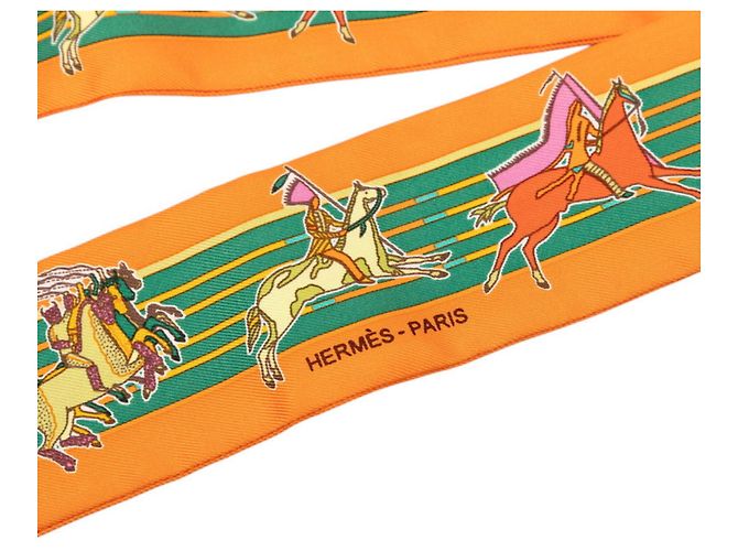 Hermès Sciarpa Hermes Carre 90 Pani La Shar Pawnee Chief Multicolore Arancione - vista 2