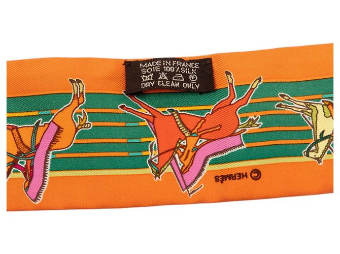 Hermès Sciarpa Hermes Carre 90 Pani La Shar Pawnee Chief Multicolore Arancione - vista 4