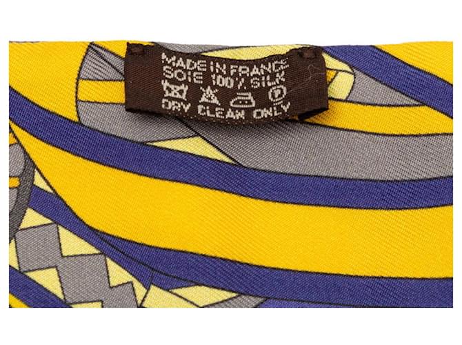 Foulard Hermès Twilly LES FLOTS DU CHEVAL Arancione Porpora Giallo - vista 4