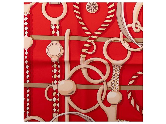 Hermès Hermes Carre 90 Panoplie Equestre Scarf Red Multiple colors - view 3