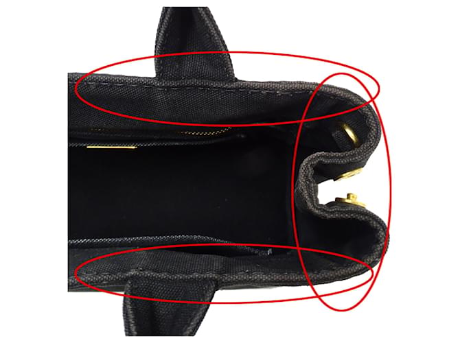Prada Canapa Mini-Handtasche Schwarz - Ansicht 14
