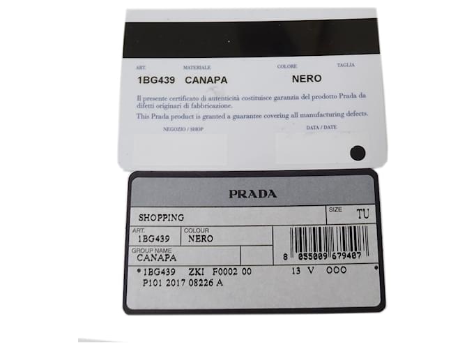 Prada Canapa Mini-Handtasche Schwarz - Ansicht 8