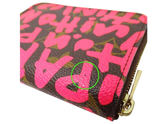 Monedero Monogram Graffiti Louis Vuitton Castaño Rosa Fucsia Monograma - vista 10