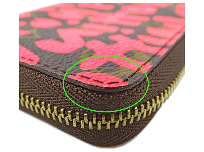 Monedero Monogram Graffiti Louis Vuitton Castaño Rosa Fucsia Monograma - vista 11