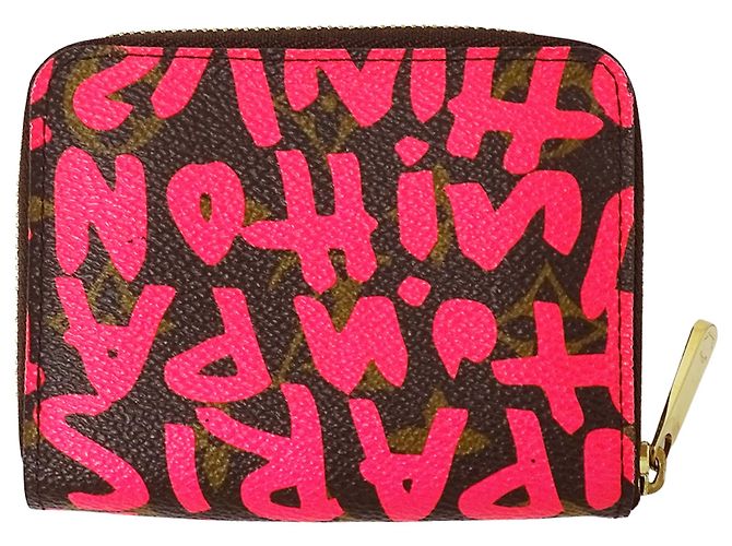 Monedero Monogram Graffiti Louis Vuitton Castaño Rosa Fucsia Monograma - vista 2