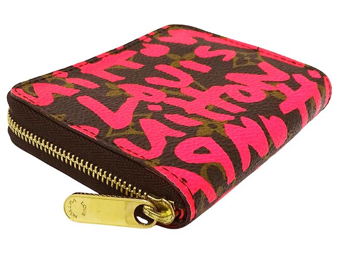 Monedero Monogram Graffiti Louis Vuitton Castaño Rosa Fucsia Monograma - vista 3