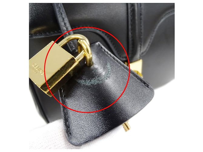 Céline Borsa in pelle nera Celine Nero - vista 17