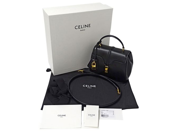 Céline Borsa in pelle nera Celine Nero - vista 7