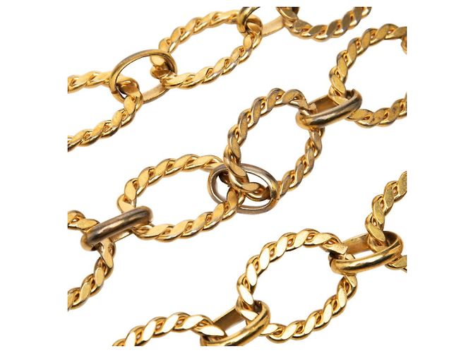 Timeless Chanel Vintage Coco Mark Doppelketten-Gürtel Golden - Ansicht 3