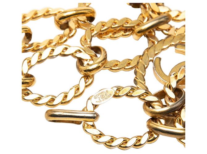 Timeless Chanel Vintage Coco Mark Doppelketten-Gürtel Golden - Ansicht 4