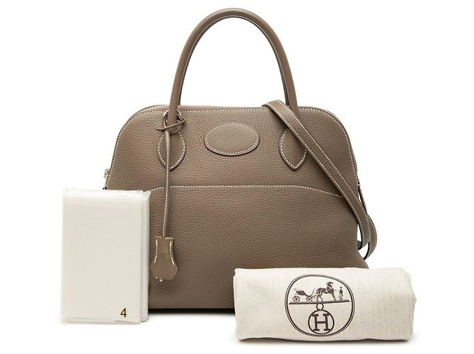 Borsa Hermès Bolide 31 Grigio Taupe - vista 7