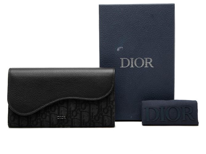 Portafoglio Lungo Dior Oblique Saddle Christian Dior Nero - vista 7