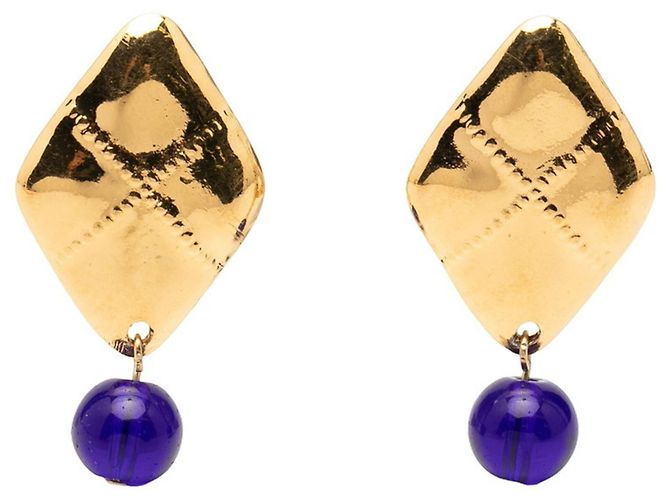 Orecchini vintage a clip Matelassé Chanel D'oro - vista 2
