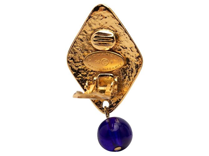 Orecchini vintage a clip Matelassé Chanel D'oro - vista 3