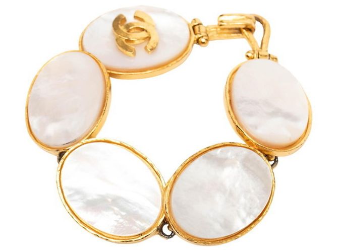 Pulsera Coco Mark de Chanel Blanco Dorado - vista 2