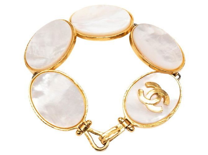 Pulsera Coco Mark de Chanel Blanco Dorado - vista 3