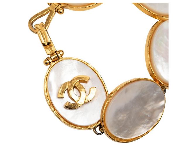 Pulsera Coco Mark de Chanel Blanco Dorado - vista 4