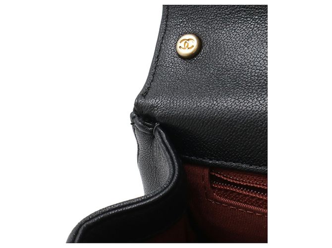 Borsa a mano in pelle nera trapuntata Chanel Nero - vista 7