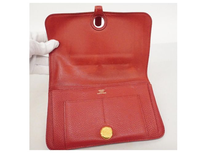 Cartera Larga Dogon GM de Hermès en Rouge Casaque Roja - vista 3