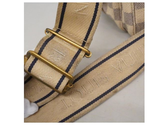 Borsa a Spalla Naviglio Damier Azur Louis Vuitton Bianco - vista 10