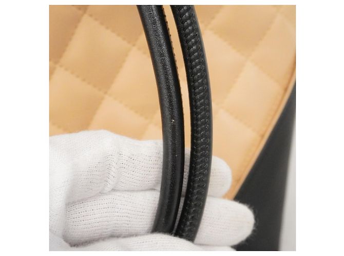 Chanel Cambon Lammleder Tote Bag Schwarz Beige - Ansicht 11