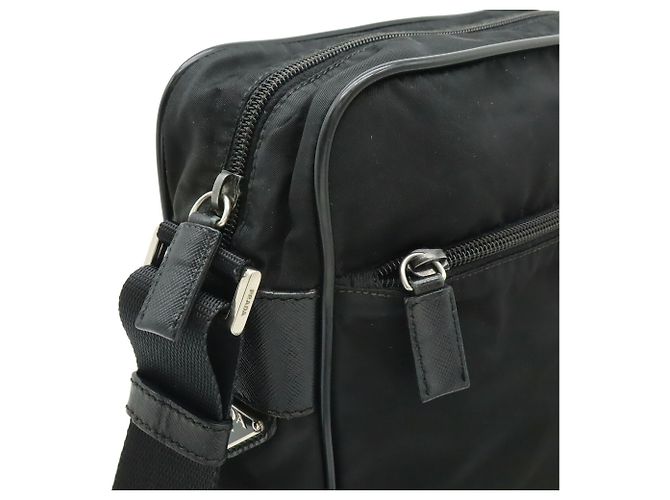 Borsa a Spalla Prada in Nylon e Pelle Nero - vista 7