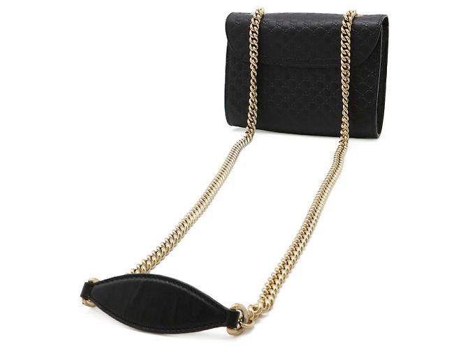 Borsa a catena Emily Horsebit Microguccissima di GUCCI Nero - vista 3