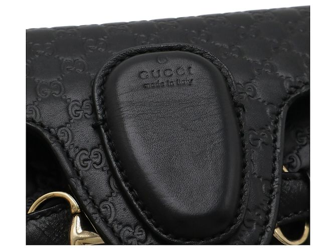 Borsa a catena Emily Horsebit Microguccissima di GUCCI Nero - vista 6
