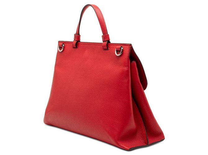 Borsa in pelle rossa Gucci Bamboo Daily Rosso - vista 2