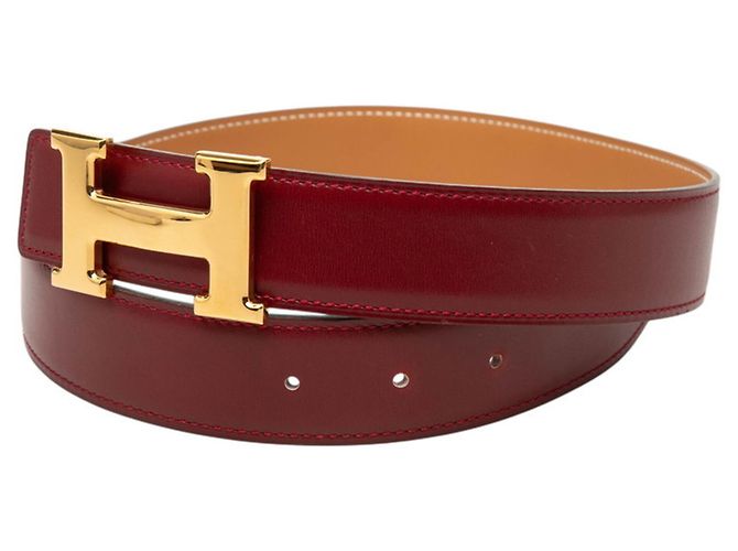 Cinturón H Constance de Hermès Roja Beige - vista 2