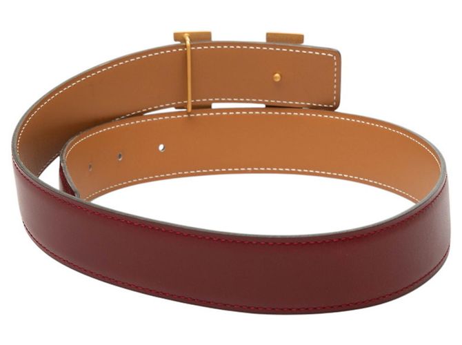 Cinturón H Constance de Hermès Roja Beige - vista 3
