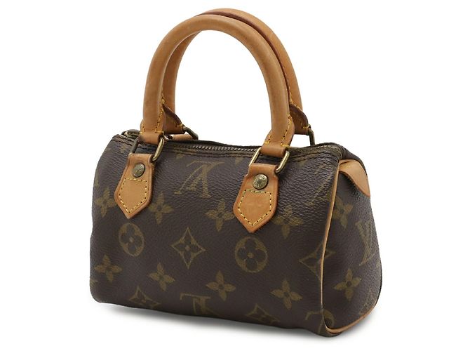 Pochette Mini Speedy Monogram Louis Vuitton Marrone - vista 3